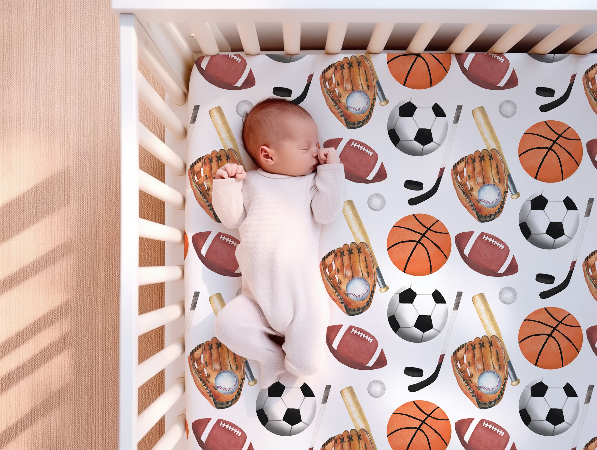 Sports Crib Bedding Set Boy, Baby Boy Crib Bedding, Sports Nursery