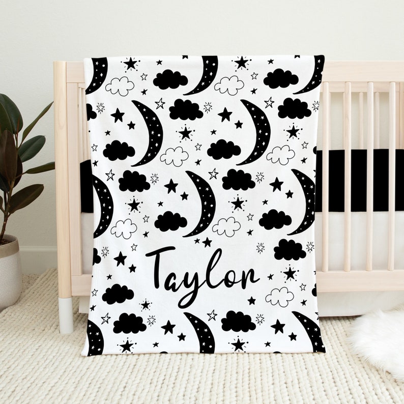 Moon and Stars Crib Bedding Set Gender Neutral Crib Bedding Etsy
