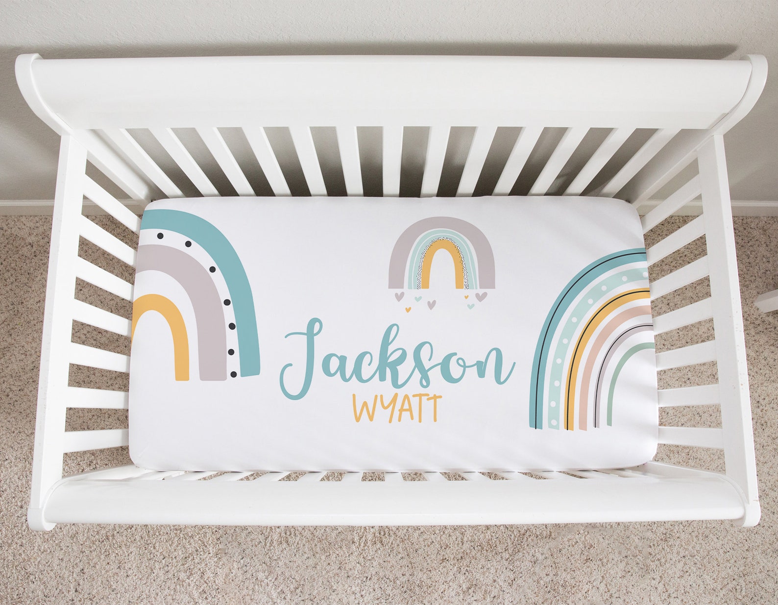 Rainbow Crib Bedding Set Baby Boy Crib Bedding Rainbow Etsy