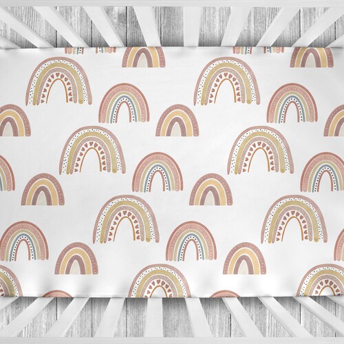 Rainbow Crib Bedding Gender Neutral Baby Nursery Set Rainbow Etsy