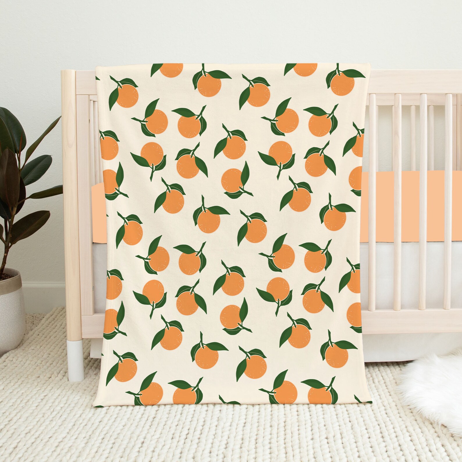 Baby Girl Crib Bedding Set Orange Blossom Baby Bedding Etsy