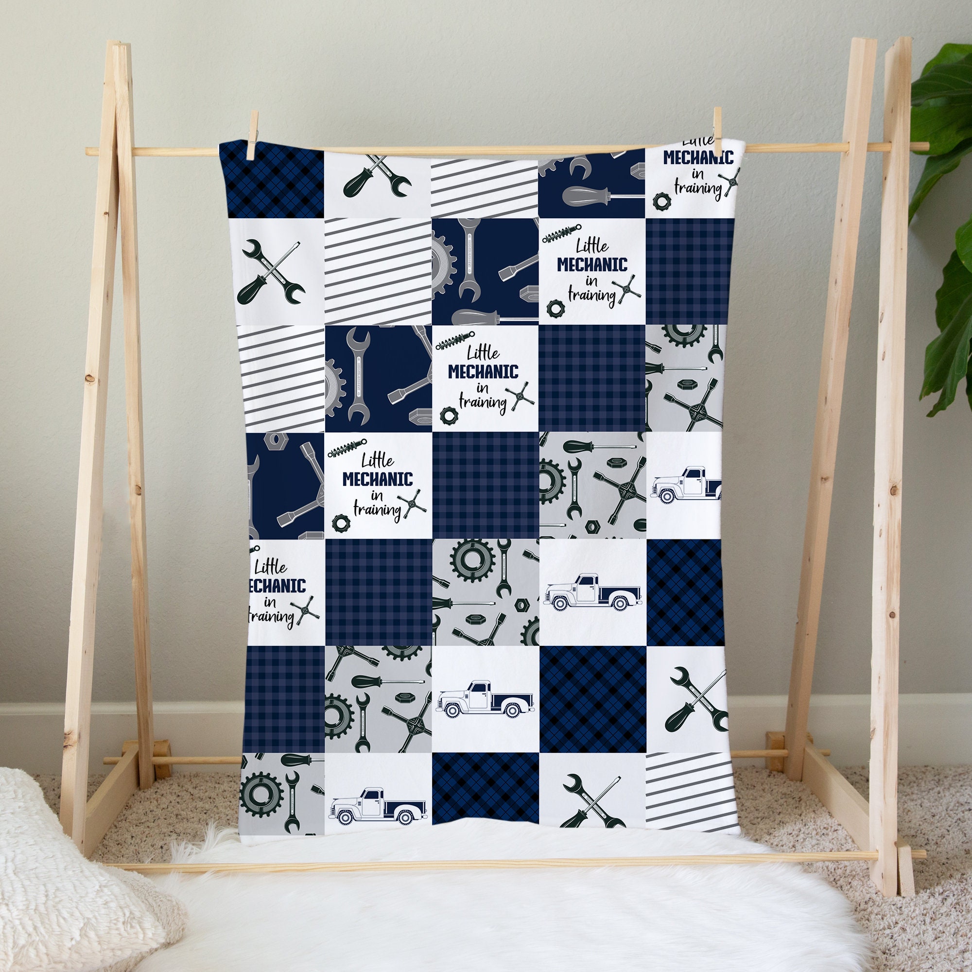 MINI Crib Bedding Set Mechanic Crib Bedding Boy Mini Crib Etsy