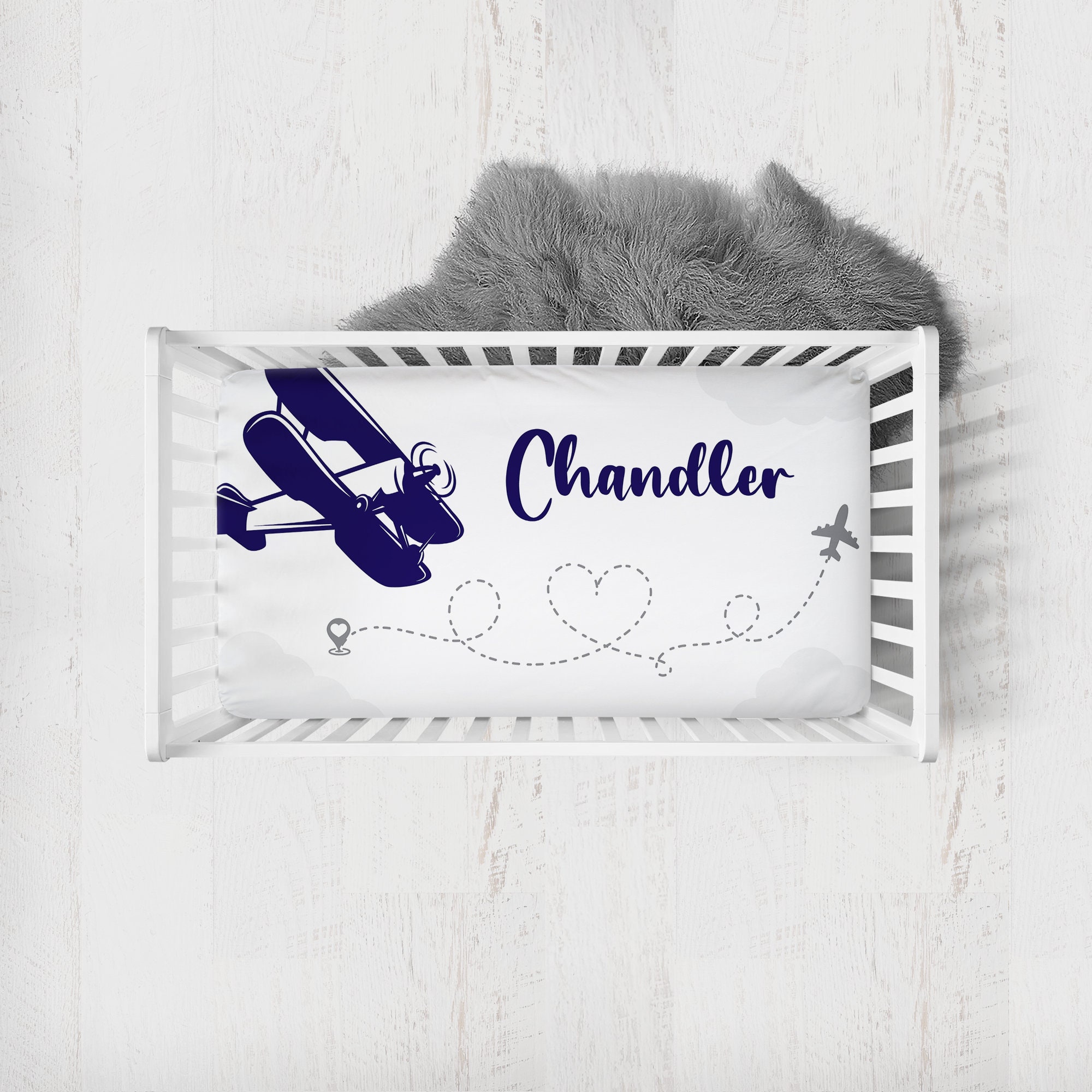 Personalized Airplane Crib Sheet Airplane Crib Bedding Crib Etsy UK