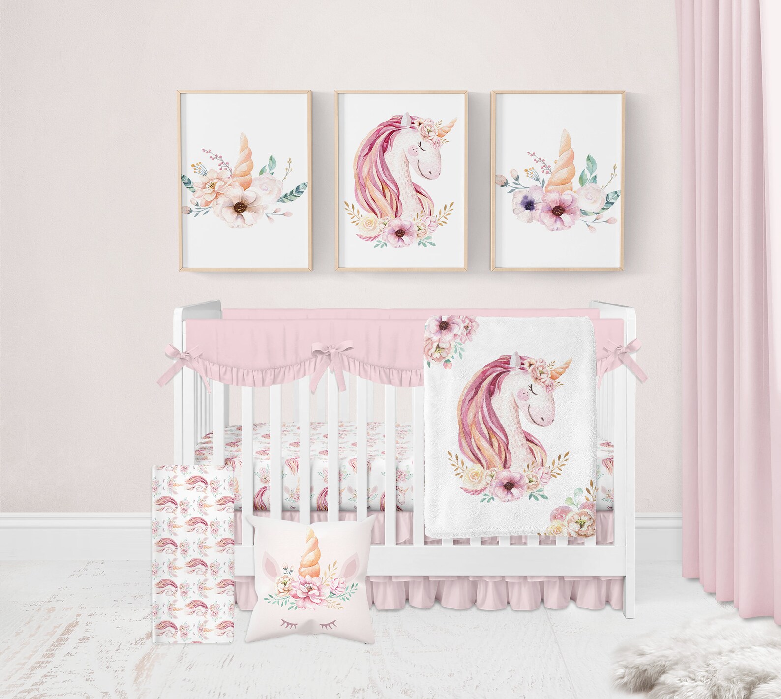 Unicorn Crib Sheet Unicorn Crib Bedding Unicorn Nursery Etsy
