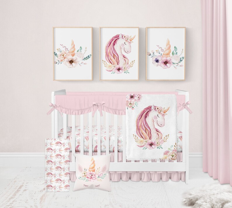 Unicorn Crib Sheet Unicorn Crib Bedding Unicorn Nursery Etsy