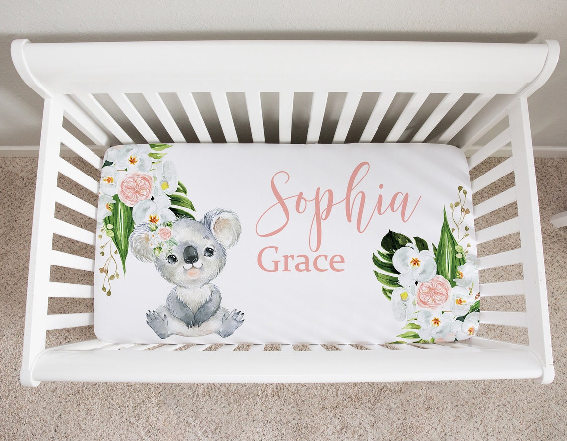 Koala Crib Bedding Set Baby Girl Crib Bedding Koala Nursery Etsy
