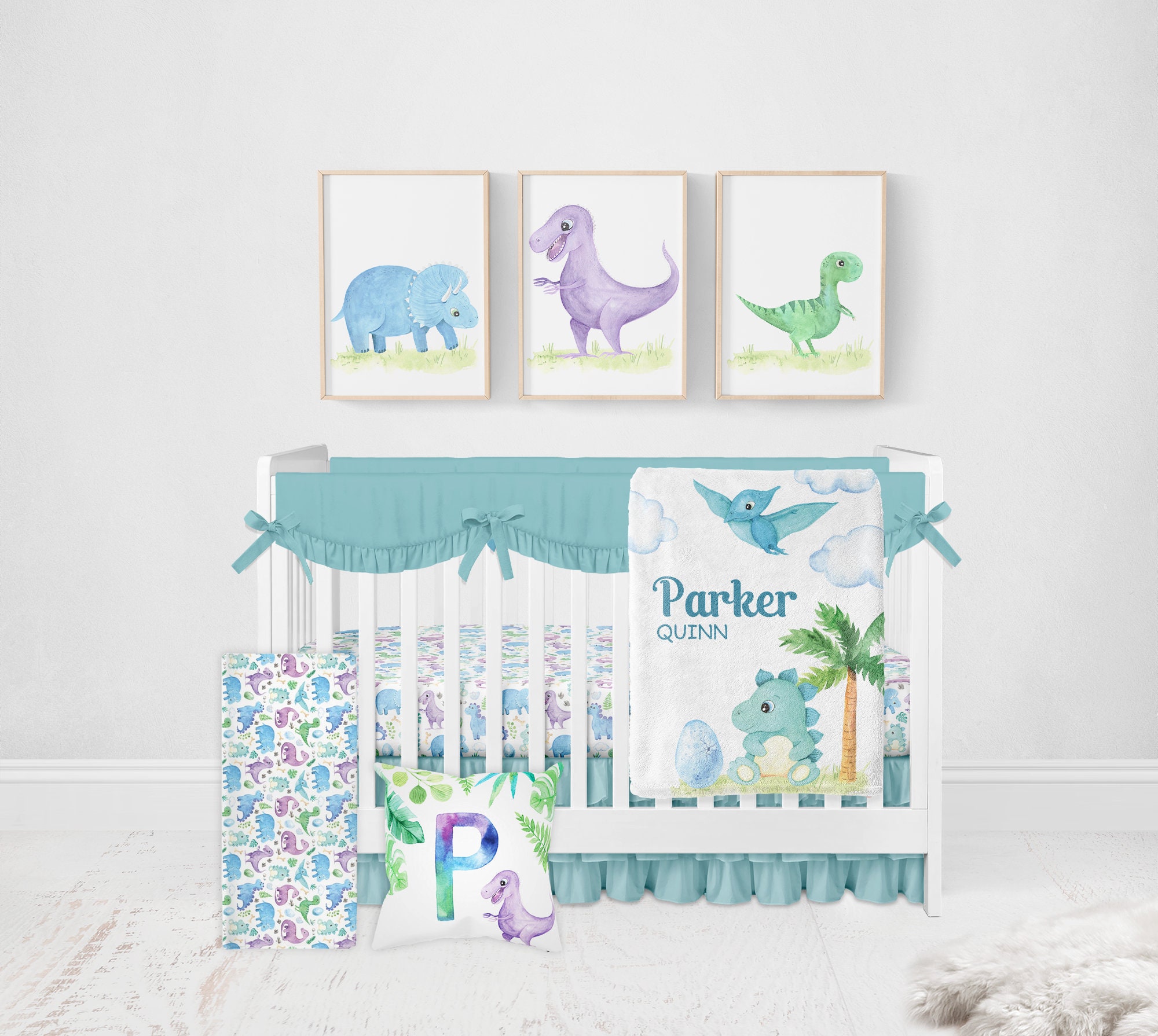 Dinosaur Crib Sheet Dinosaur Crib Bedding Dinosaur Nursery Etsy
