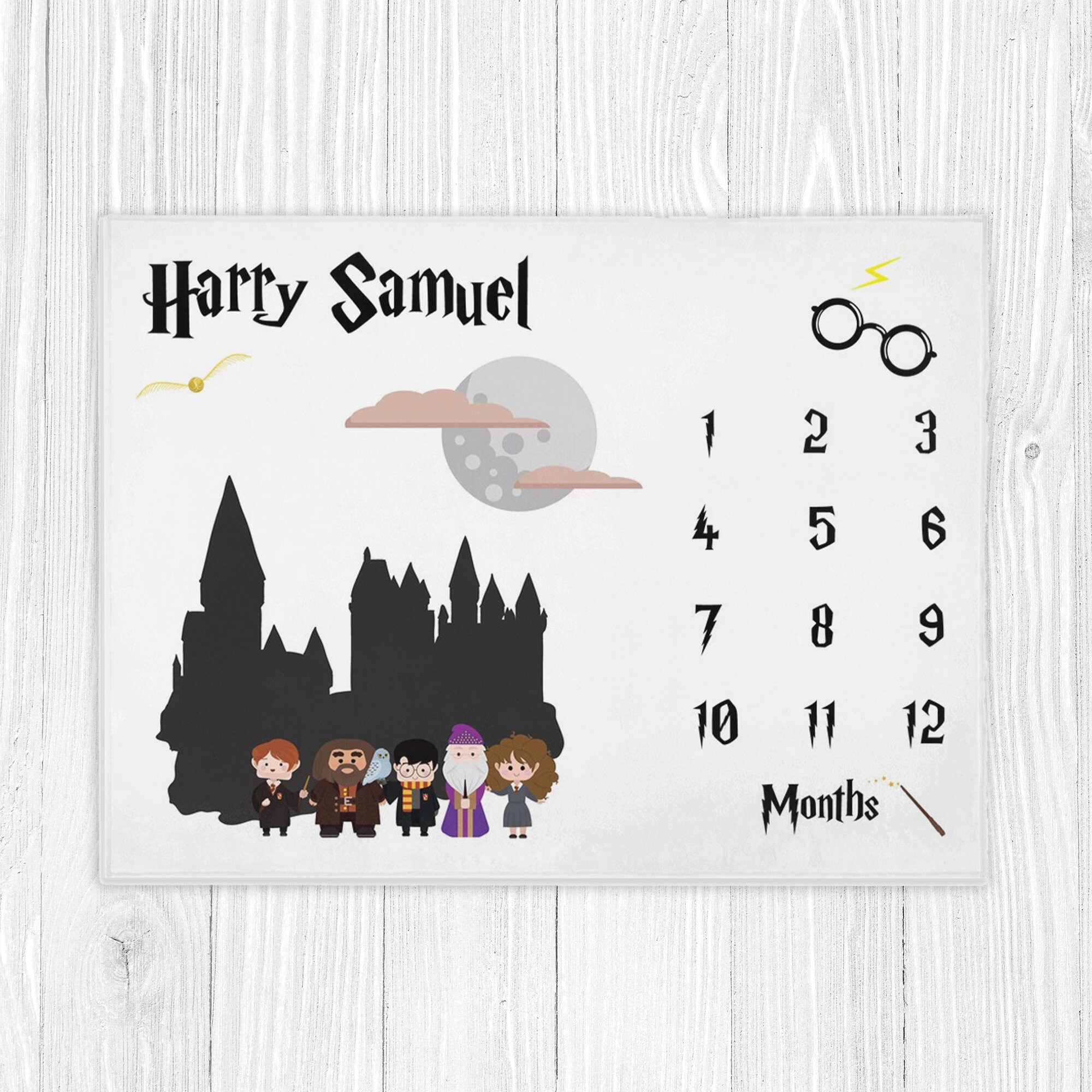 Harry Potter Milestone Blanket Baby Milestone Blanket Boy Etsy