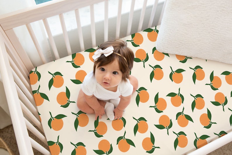 Baby Girl Crib Bedding Set Orange Blossom Baby Bedding Etsy