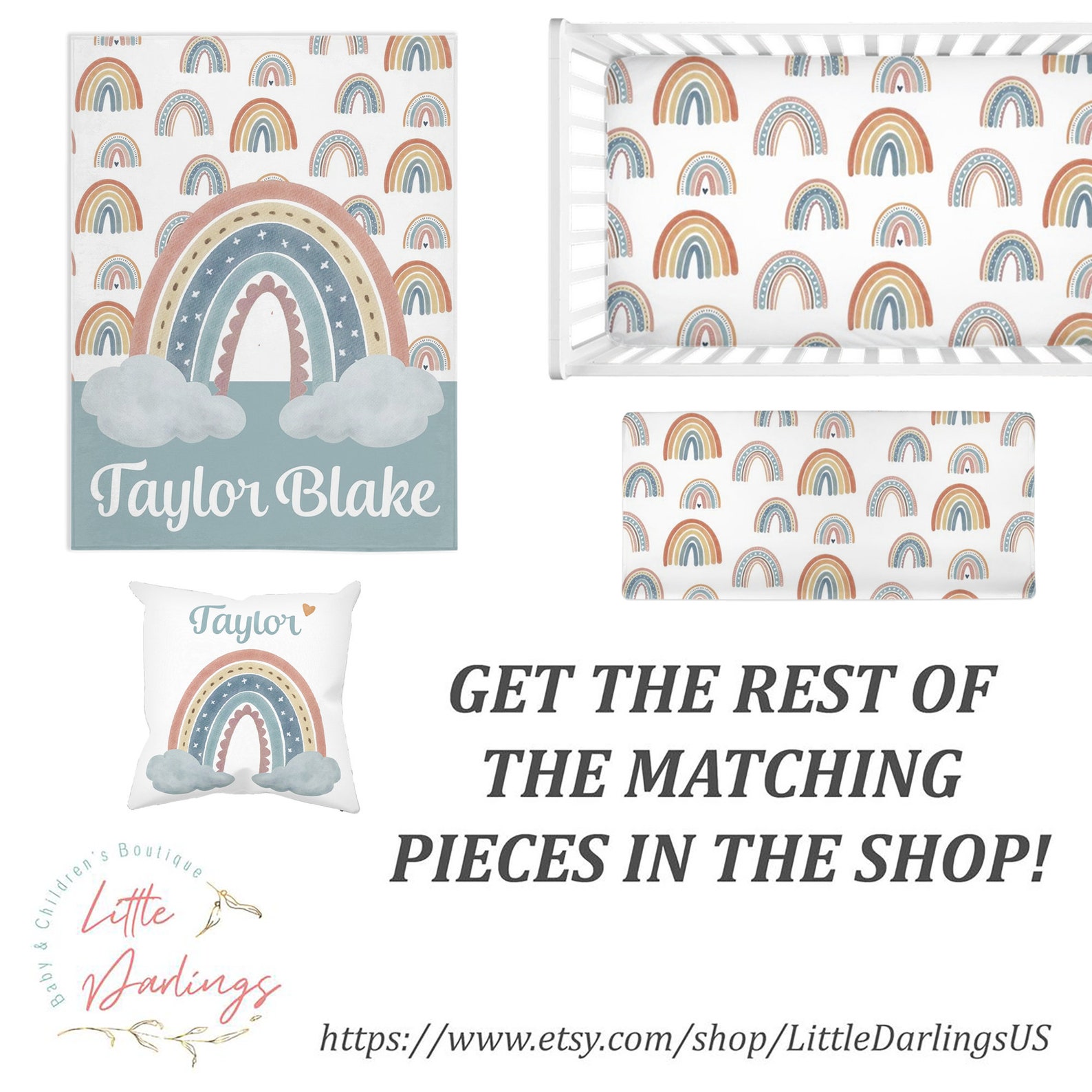 Rainbow Crib Sheet Rainbow Baby Bedding Neutral Crib Etsy