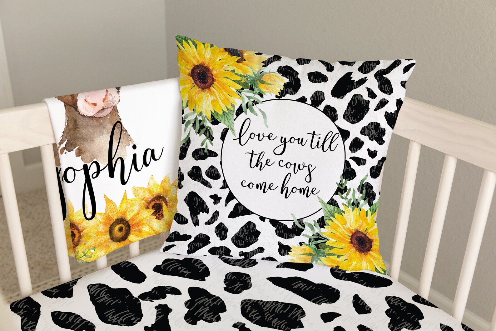 Baby Girl Crib Bedding Set Cow Crib Bedding Cow Print Etsy