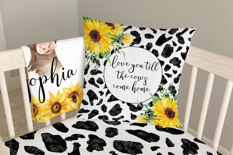 Baby Girl Crib Bedding Set Cow Crib Bedding Cow Print Etsy