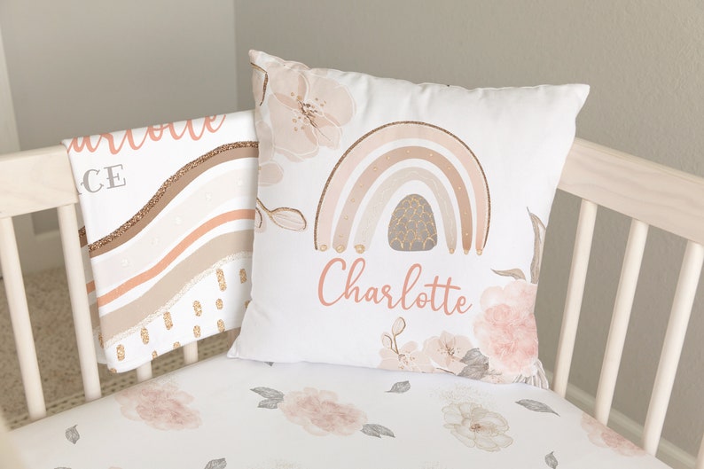 Rainbow Crib Bedding Set Baby Girl Crib Bedding Rainbow Etsy