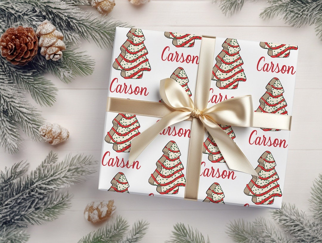 Personalized Christmas Wrapping Paper, Christmas Cake Wrapping Paper, Custom Christmas Gift Wrap