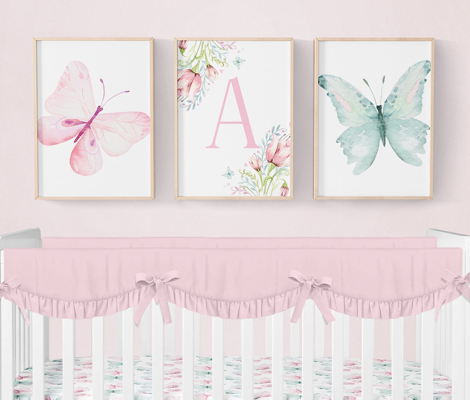 Butterfly Nursery Prints, Set of 3 Personalized Nursery Prints ...