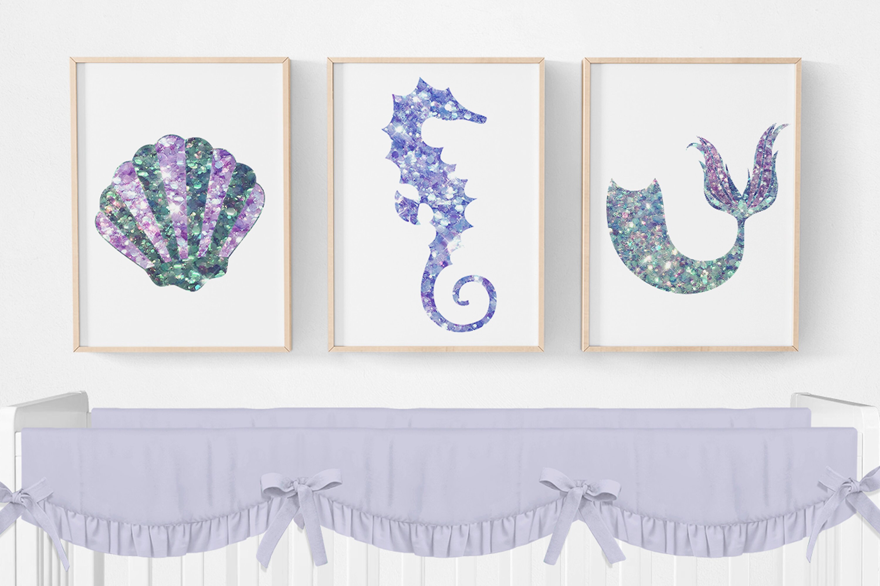 Mermaid Nursery Wall Art, Digital Download, Mermaid Nursery Prints ...