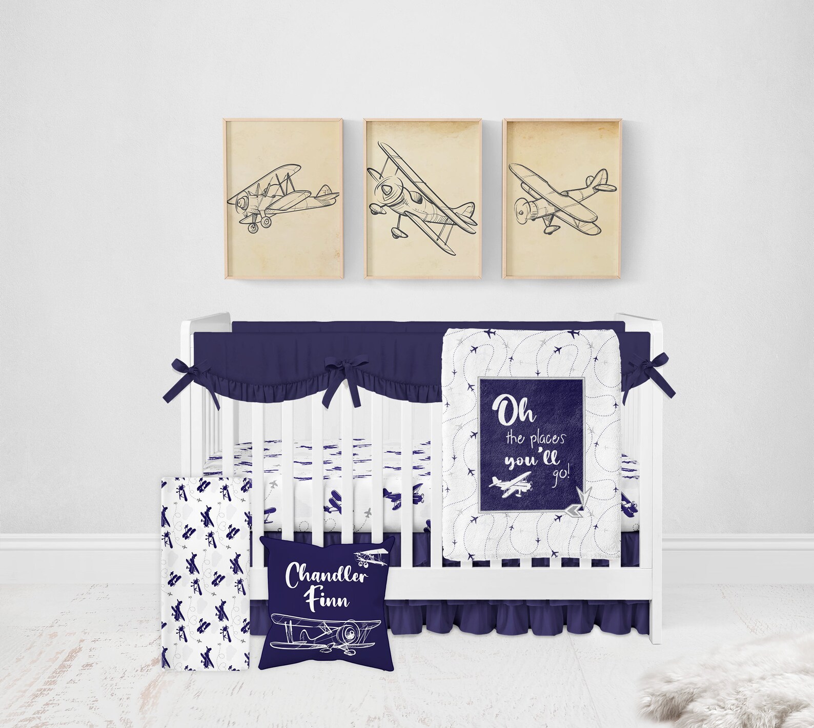 Airplane Nursery Bedding Airplane Crib Bedding Set Boy Crib Etsy