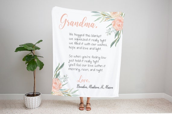 Personalized Blanket for Grandma Mothers Day Gift for Grandma