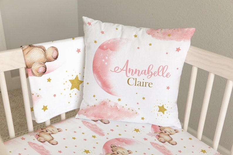 Teddy Bear Crib Bedding Set Girl Baby Girl Bedding Teddy Etsy