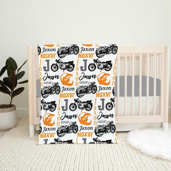 Personalized Motorcycle Blanket Baby Name Blanket Baby Boy Blanket Personalized Motorcycle Gift Motorcycle Crib Bedding Baby Shower Gift Etsy
