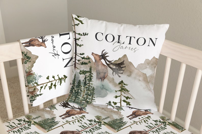 Woodland Crib Bedding Set Boy Crib Bedding Woodland Nursery Etsy
