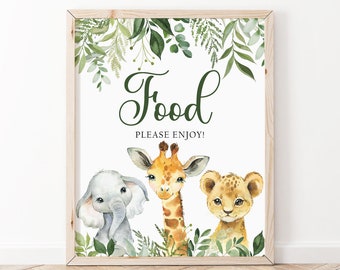 Safari Baby Shower Food Sign, Safari Baby Shower Sign, Safari Food Table Sign, Safari Baby Shower Decorations, Safari Sign Printable SAB1