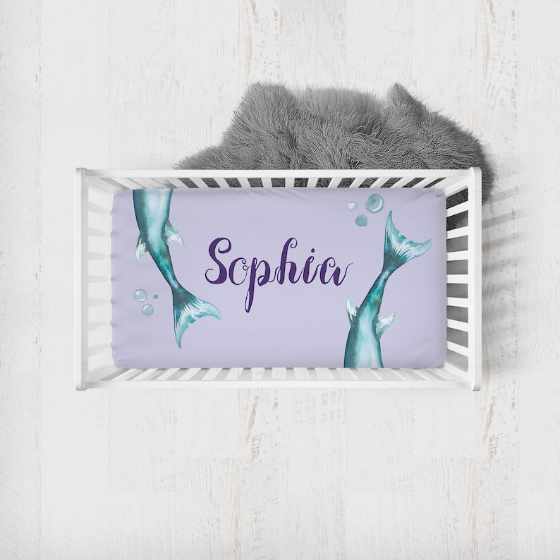 Mermaid Crib Bedding Set Crib Bedding Set Girl Purple Crib Etsy