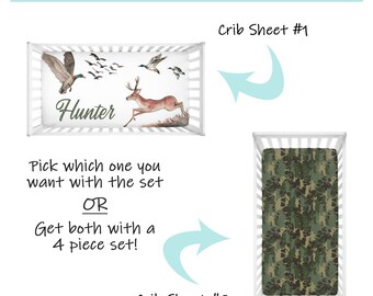 Deer Camo Baby Bedding, Duck Hunting Baby Bedding, Baby Boy Crib