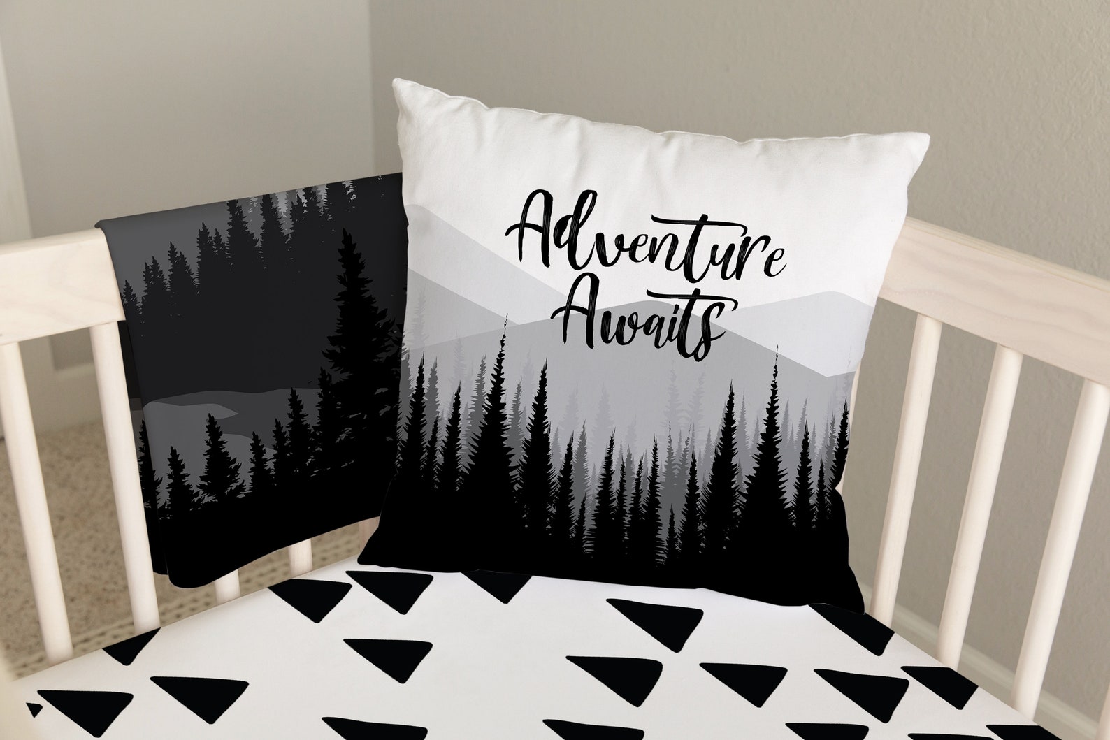 Black and White Crib Bedding Set Boy Crib Bedding Black and Etsy