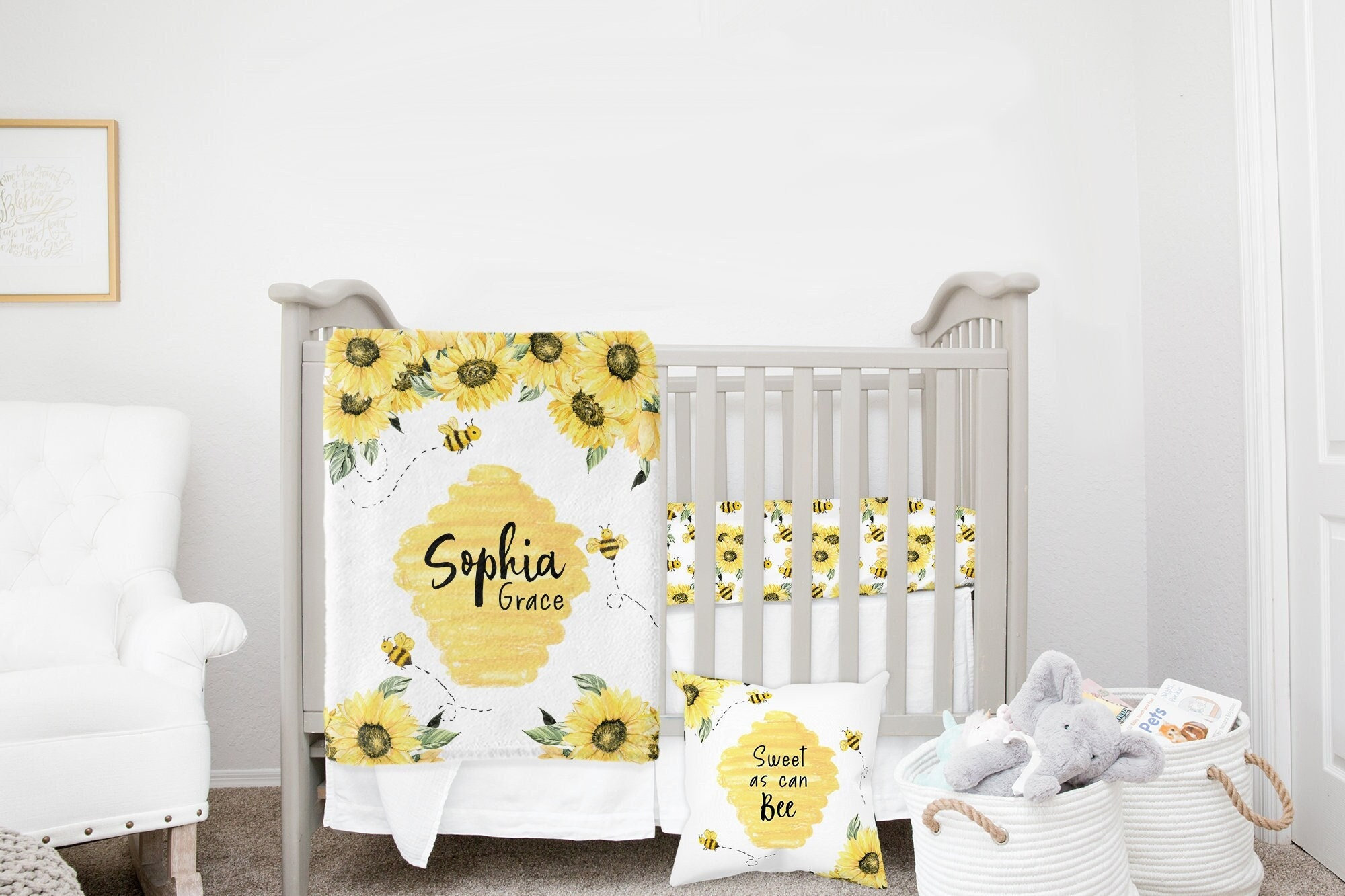 MINI Crib Bedding Bee Crib Bedding Set Baby Girl Crib Bedding Set Bumble Bee Nursery Sunflower Mini Crib Set Girl Floral Mini Crib Sheet Etsy