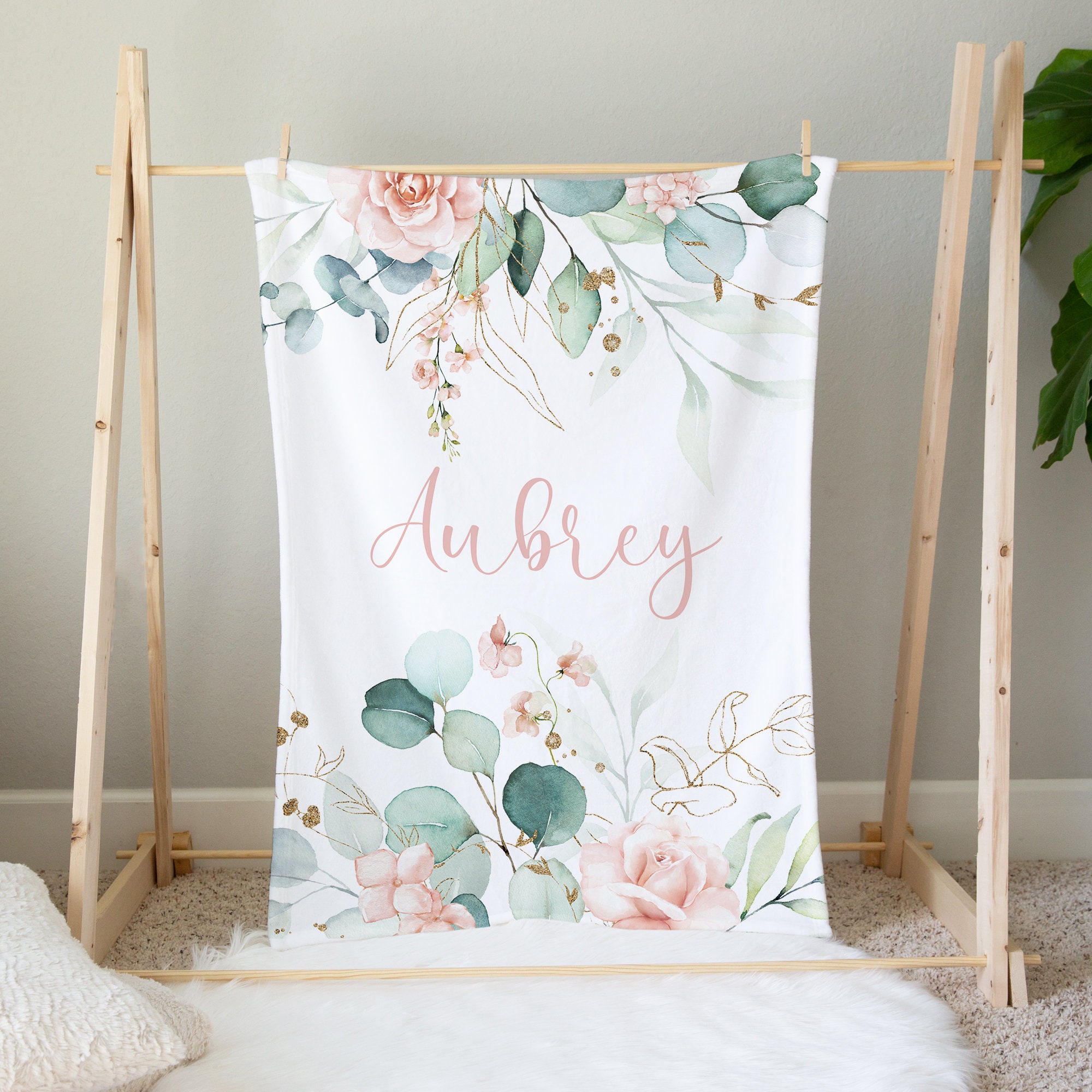 Eucalyptus Crib Bedding Set Personalized Girl Crib Bedding Etsy
