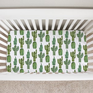 Cactus Crib Sheet, Crib Sheets Boy, Cactus Crib Bedding, Cactus Nursery, Baby Boy Crib Bedding, Boy Nursery Bedding, Western Boho Crib Sheet