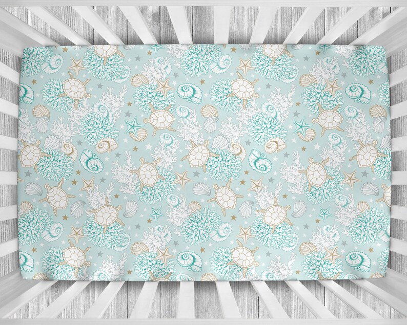 Ocean Crib Bedding Sea Turtle Crib Bedding Set Crib Bedding Etsy