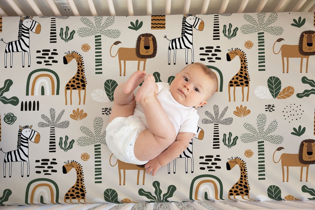 Safari Crib Sheets, Crib Sheets Boy, Baby Boy Crib Bedding, Safari Crib