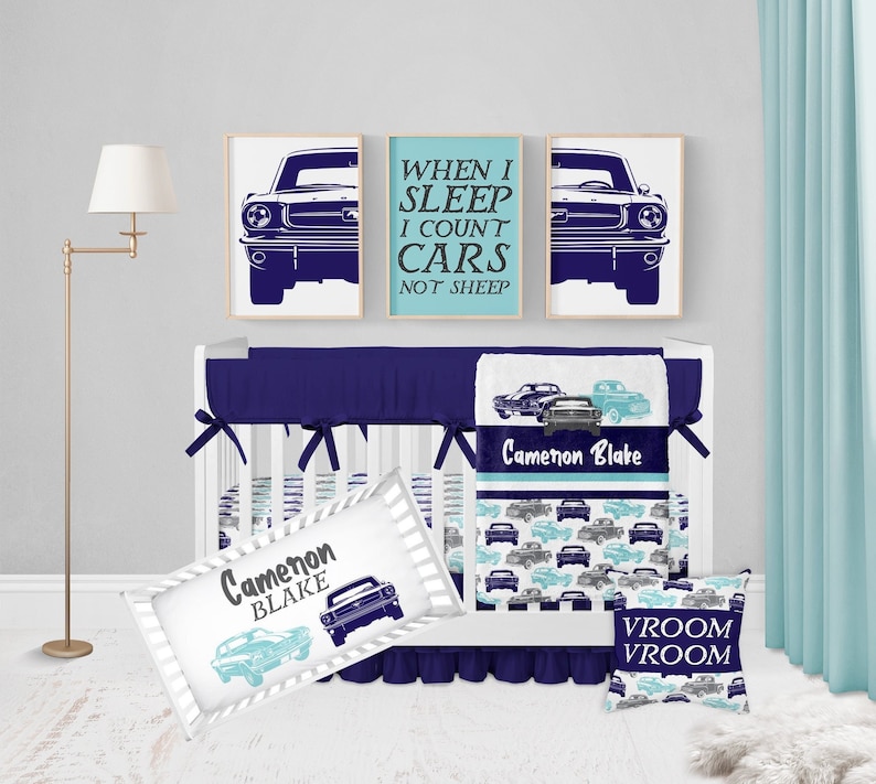 Car Crib Bedding Set Baby Boy Crib Bedding Truck Baby Etsy