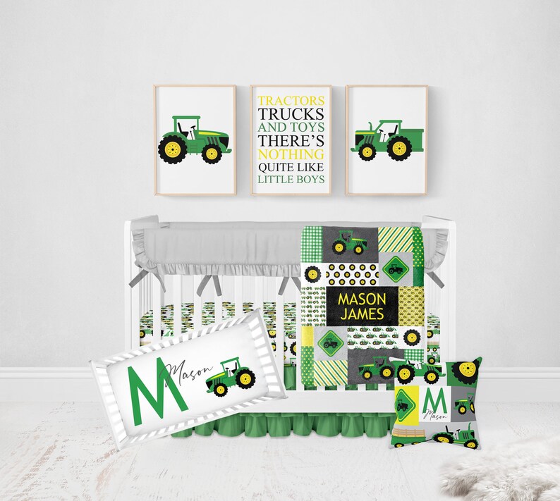 Stampe per cameretta trattore, decorazioni per cameretta trattore, set di 3 stampe, decorazioni per cameretta neonato, stampe per cameretta fattoria, stampe murali trattore, pareti fattoria immagine 2