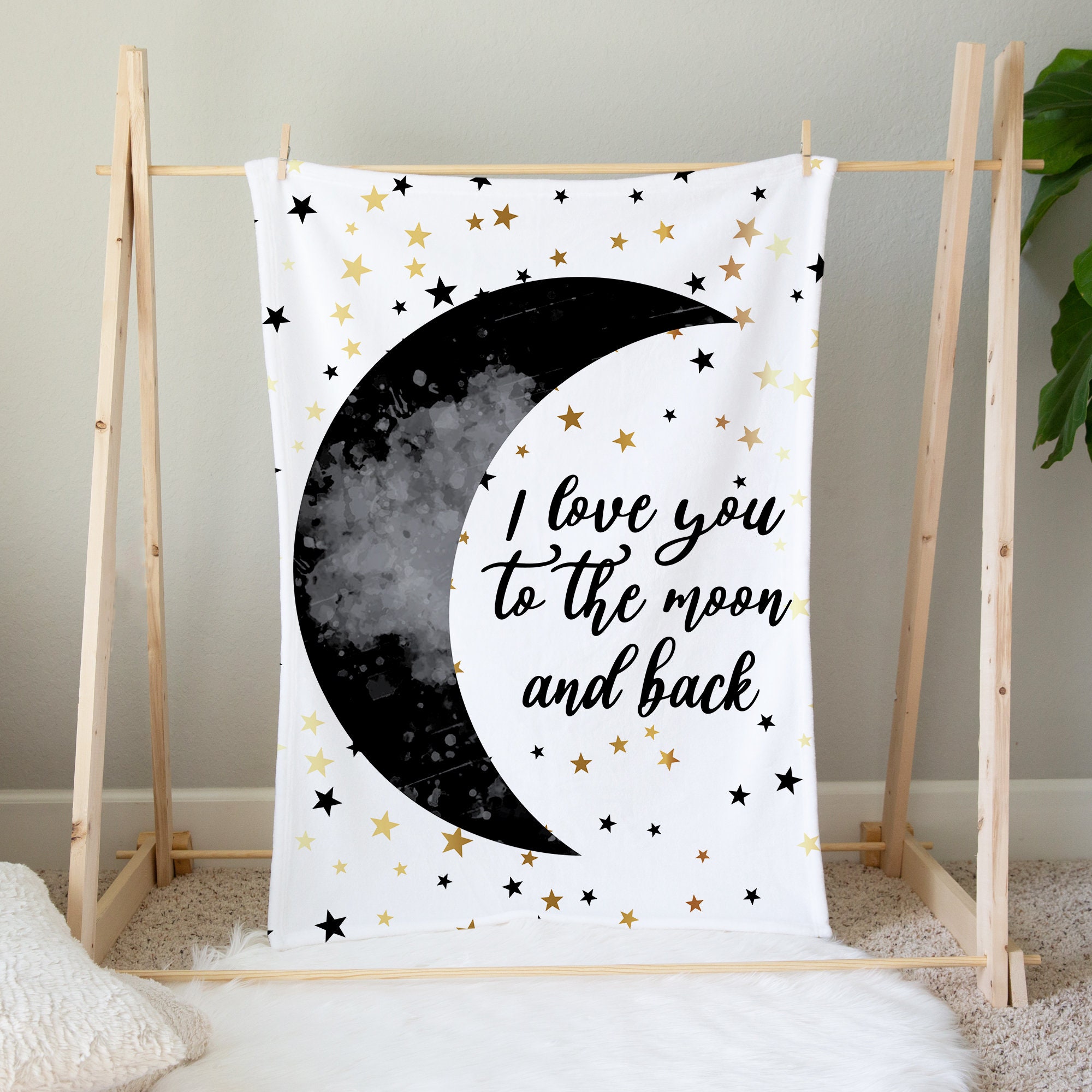 I Love You to the Moon and Back Baby Blanket Moon Baby Blanket Moon Crib Bedding Moon and Star Nursery Baby Boy Girl Blanket Baby Gift Etsy Canada