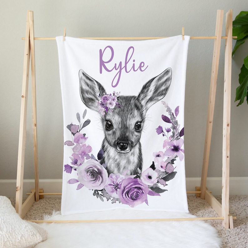 Baby Girl Deer Crib Bedding Set Girl Crib Bedding Sets With Etsy