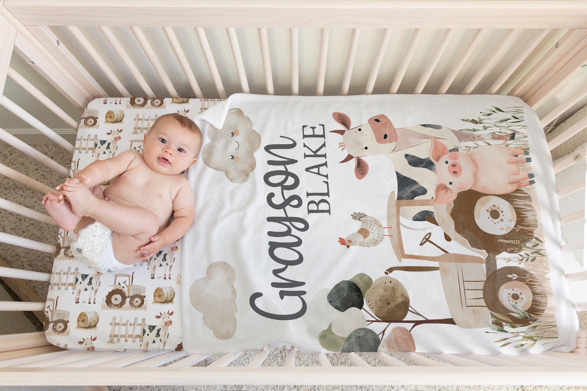 Neutral Crib Bedding Set, Farm Crib Bedding, Farm Animals Nursery ...