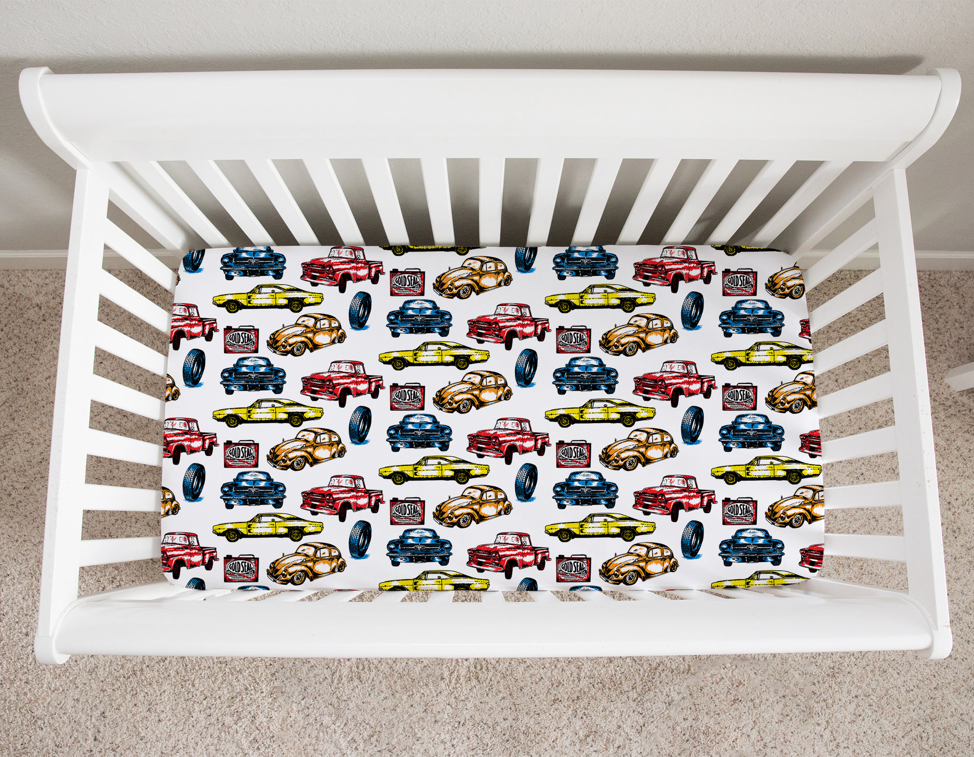 Car Crib Bedding Set, Personalized Boy Crib Bedding, Truck Baby Bedding