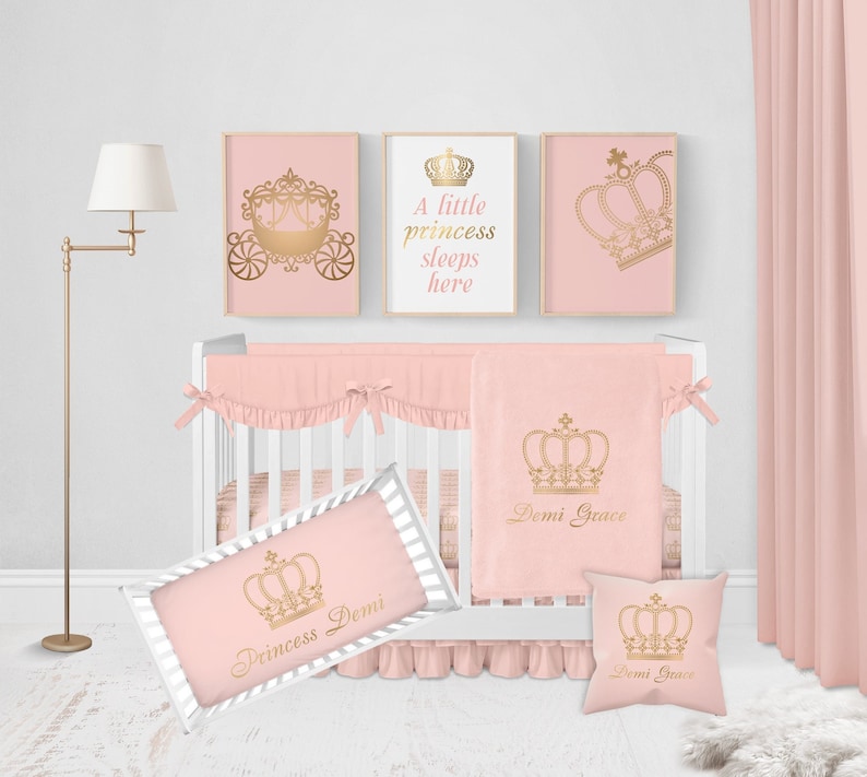 Princess Crib Bedding Set Baby Girl Crib Bedding Set Etsy