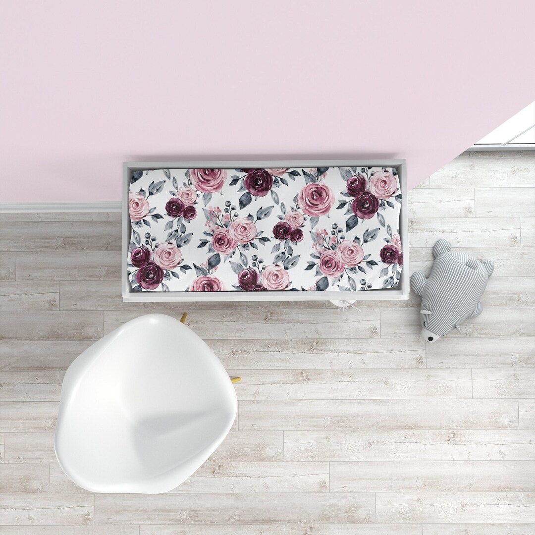 Floral Changing Pad Cover, Floral Nursery, Floral Nursery Decor