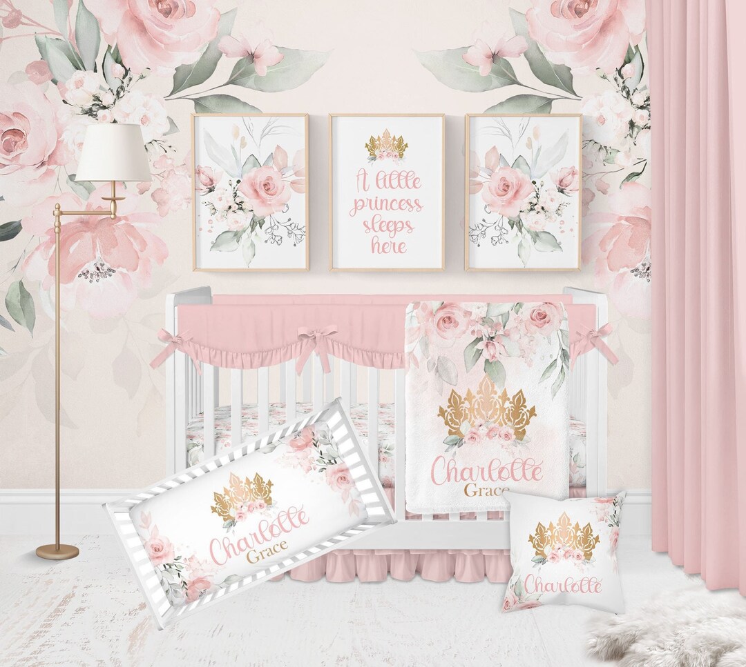 Princess Crib Bedding Set Girl, Baby Girl Crib Bedding, Princess