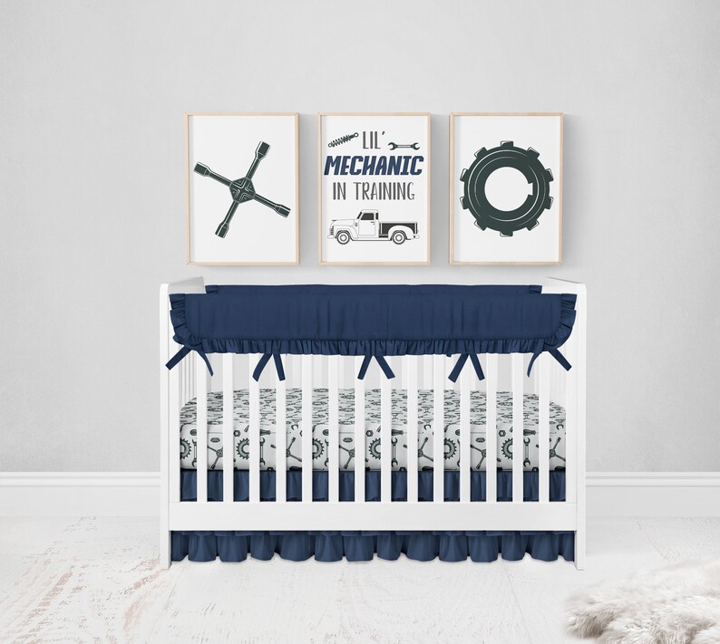 MINI Crib Bedding Set Mechanic Crib Bedding Boy Mini Crib Etsy