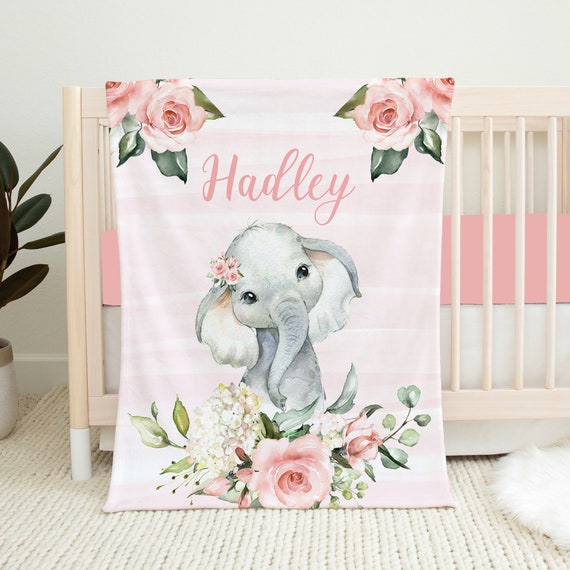 Personalisierte Elefant Decke, Baby Mädchen Decke, Geblümte Baby Decke,  Geblümt Elefant Bett bettwäsche, Baby Namens Decke Baby Shower Geschenk  Rosa - Etsy Schweiz