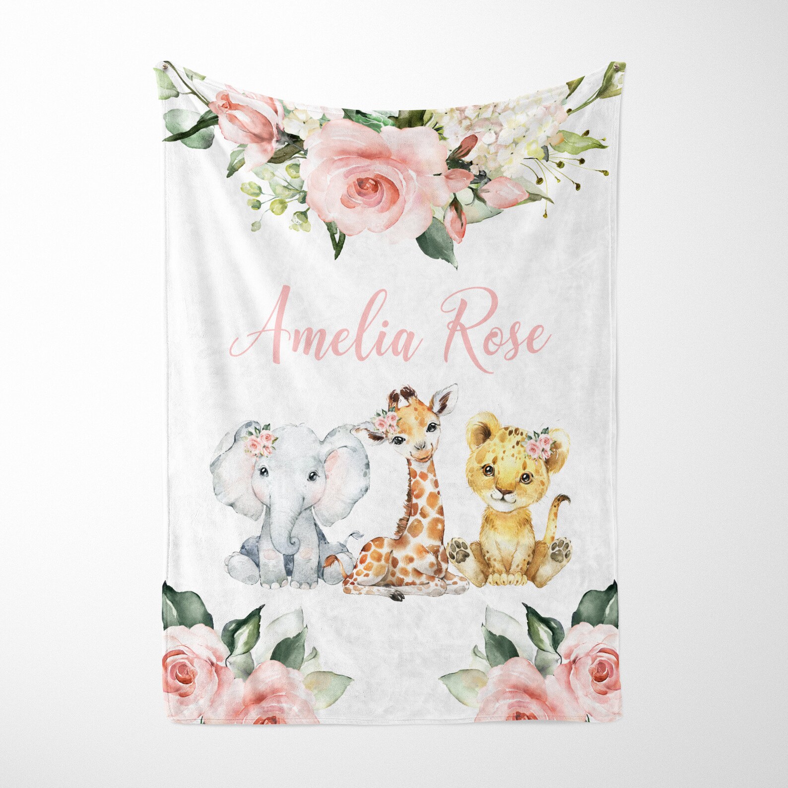 Printed Blanket - Pink Safari