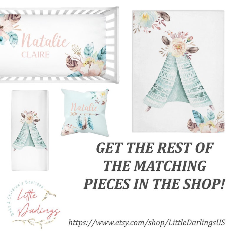 Boho Crib Sheet Custom Boho Crib Sheet Bohemian Floral Crib Etsy