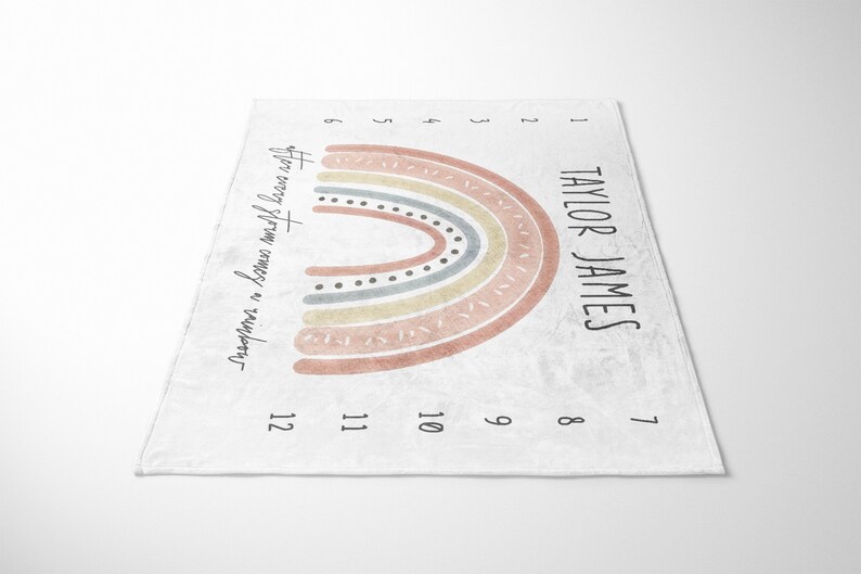 Personalized Rainbow Baby Milestone Blanket Rainbow Baby Etsy