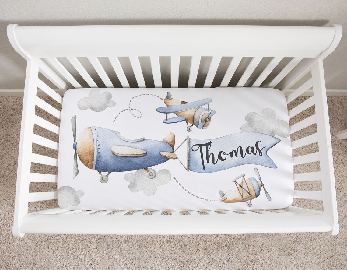 Airplane Crib Bedding Set Boy Baby Boy Crib Bedding Sets Etsy