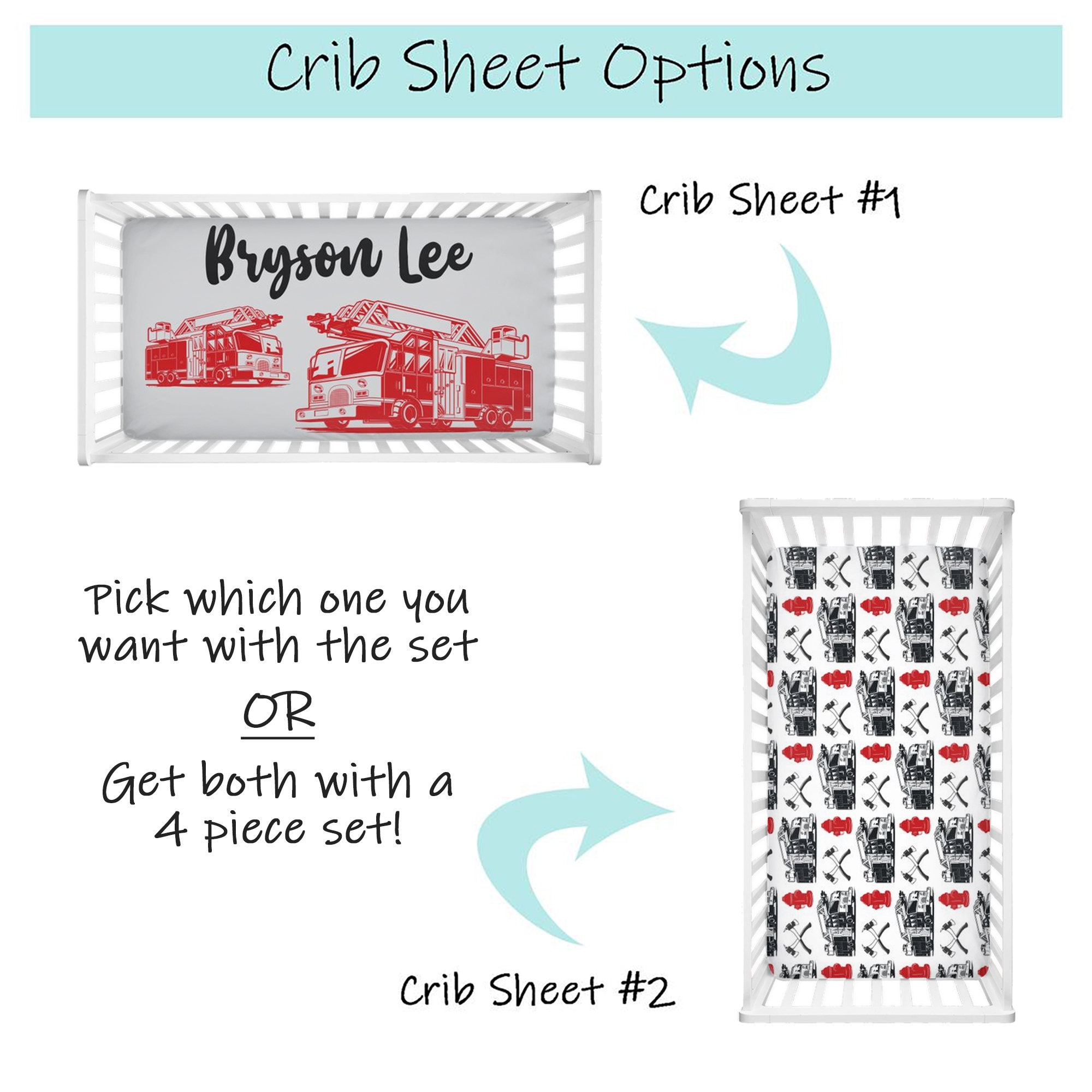 Firefighter Baby Bedding, Boy Crib Bedding Set, Firefighter Nursery